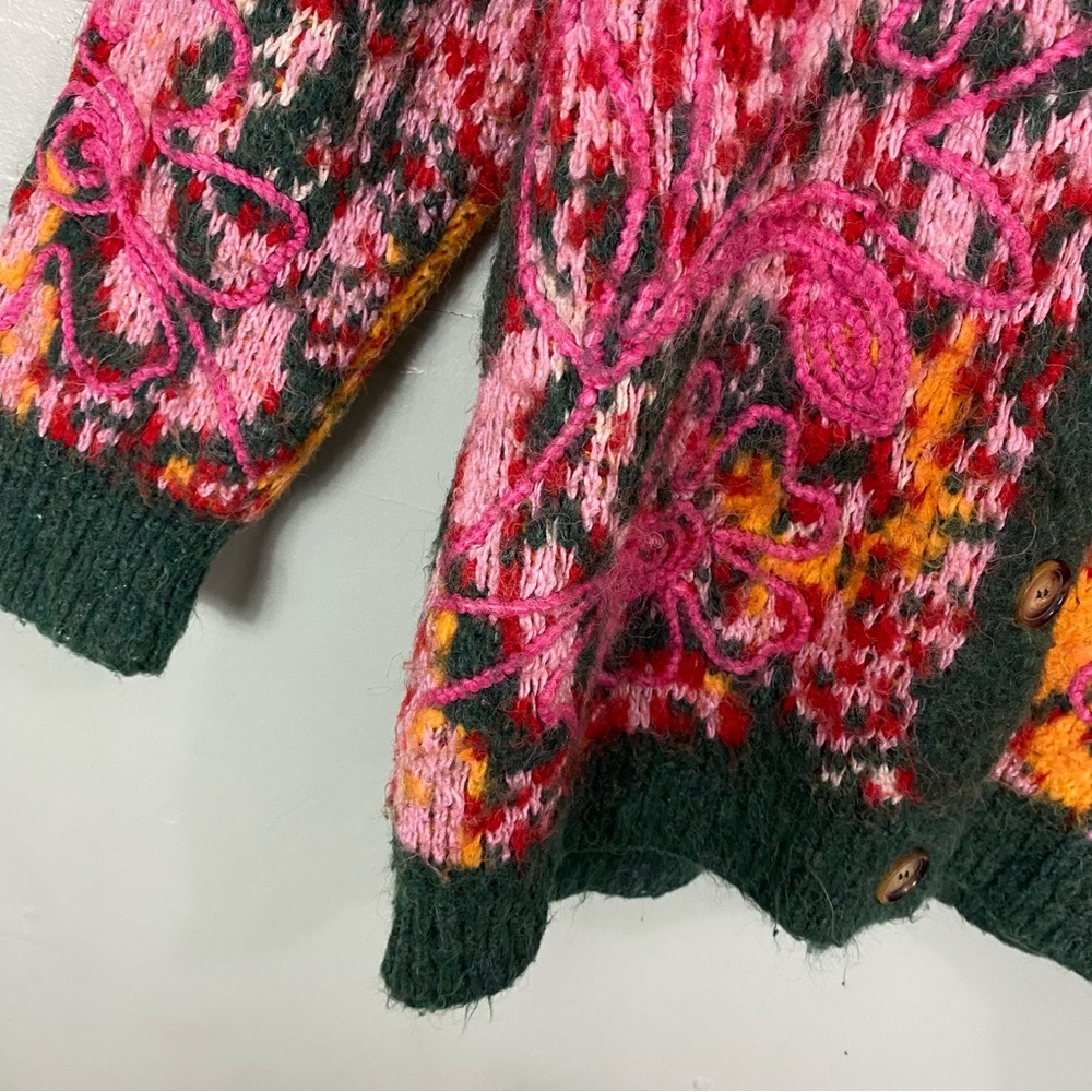 Free People Alexis Floral Cardigan Oversized Small - Picture 6 of 15